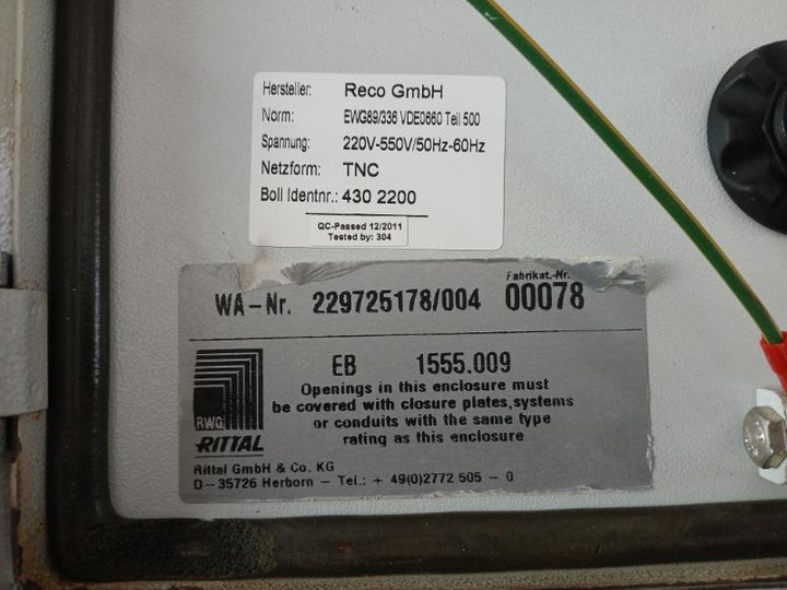 Bollfilter Bk2200 Protection System Control Panel 60580018 220V-550V/50Hz-60Hz