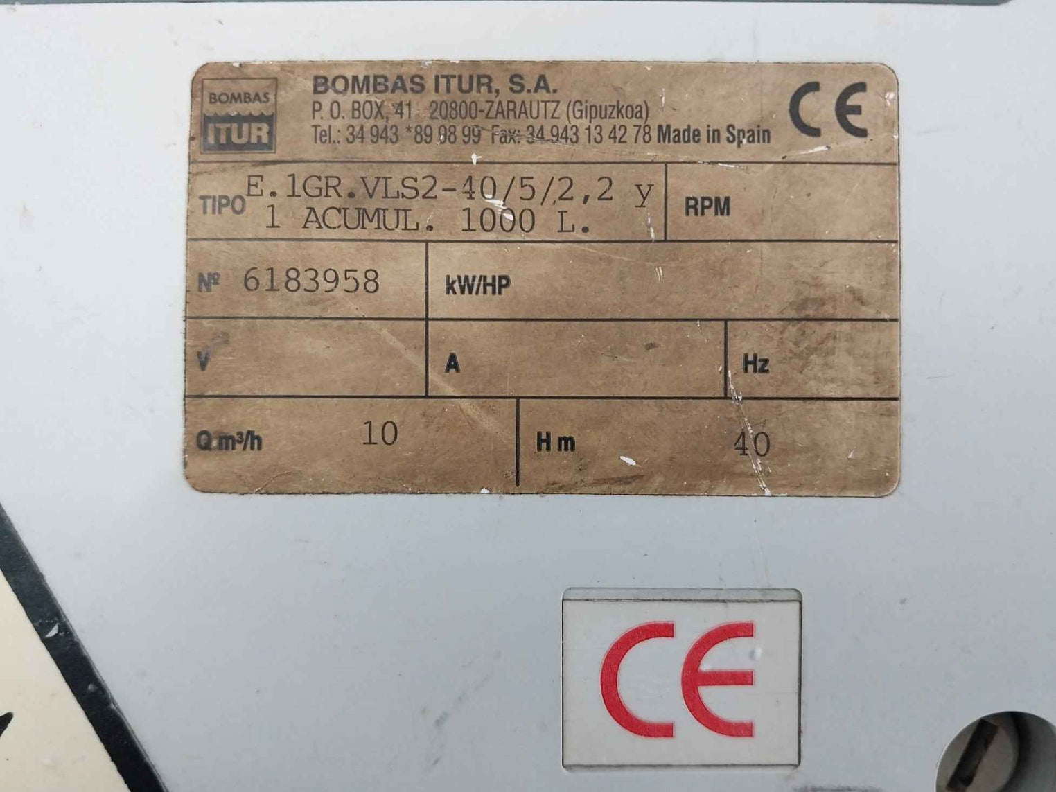 Bombas V1N Pressure Pump Control Unit 1Ep4 12Amp Ac3 - 230/400Vac 8Kw 50/60 Hz