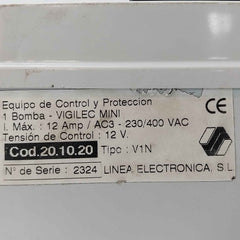 Bombas V1N Pressure Pump Control Unit 1Ep4 12Amp Ac3 - 230/400Vac 8Kw 50/60 Hz