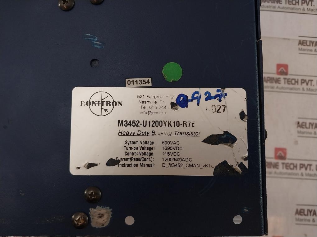 Bonitron M3452U1200Yk10R7E Heavy Duty Braking Transistor