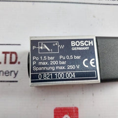 Bosch 0 821 100 004 Pressure Switch-70.19 P Max.200 Bar