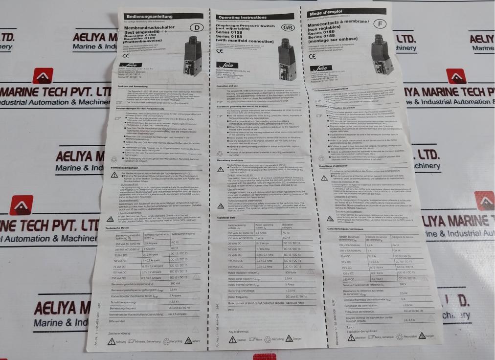 Bosch 0 821 100 004 Pressure Switch-70.19 P Max.200 Bar