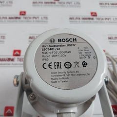 Bosch Lbc3481/12 Horn Loudspeaker 10W 6" 100V 300V 20Awg 80C 25 Kgf-cm