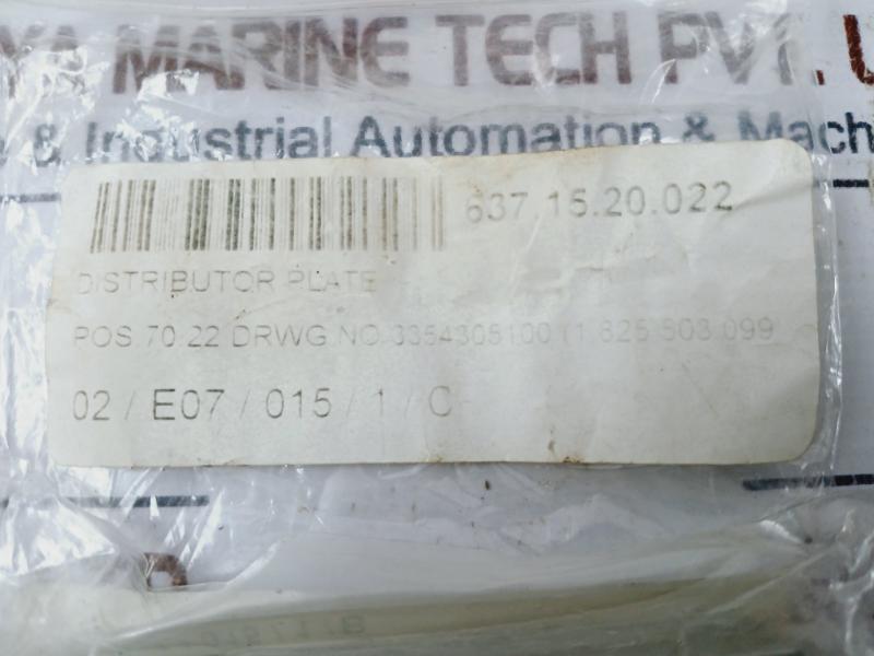 Bosch Rexroth 1 825 503 099 Distributor Plate Pos.70.22 637.15.20.022