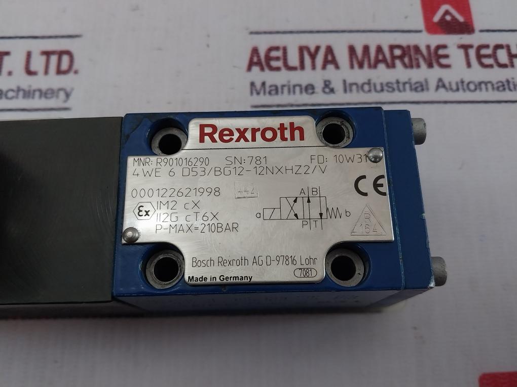 Bosch Rexroth 4We6D53/Eg12-12Nxhz2/V Solenoid Valve Assembly 12Vdc