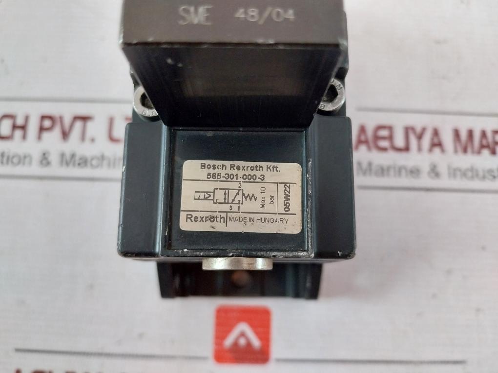 Bosch Rexroth 565-301-000-3 Solenoid Valve Max 10 Bar 04983-197-18 24Vdc