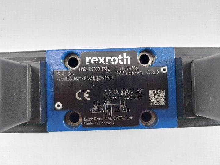 Bosch Rexroth Ag R900911762 Directional Control Valve 0 23A 230V Ac