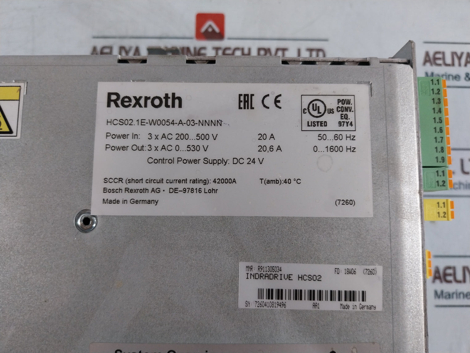 Bosch Rexroth Hcs02.1E-w0054-a-03-nnnn Indradrice C Compact Converter