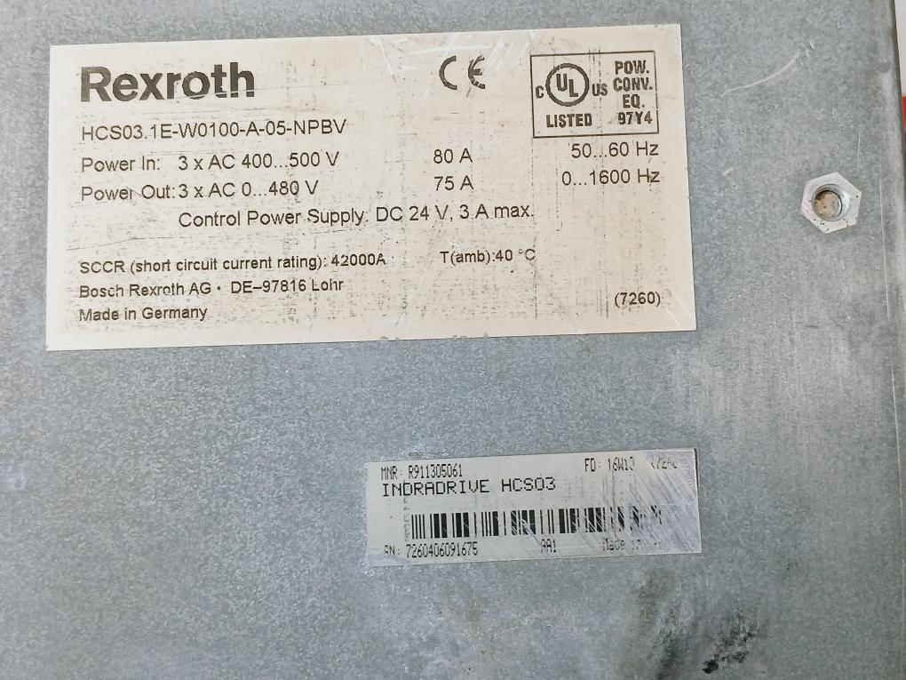 Bosch Rexroth Hcs03.1E-w0100-a-05-npbv Compact Converter Hcs Series 24Vdc 3A