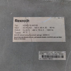 Bosch Rexroth Hcs03.1E-w0100 Compact Converter 3 X Ac 400…500V 80A 50…60Hz