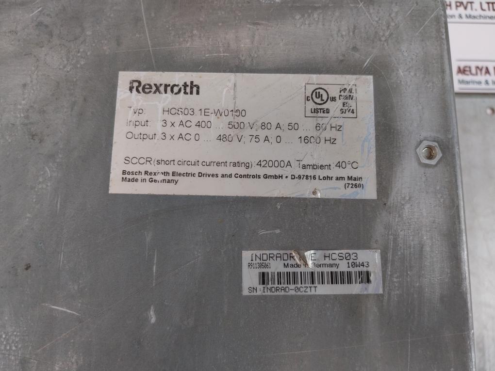 Bosch Rexroth Hcs03.1E-w0100 Singal Axis Compact Converter 42000A