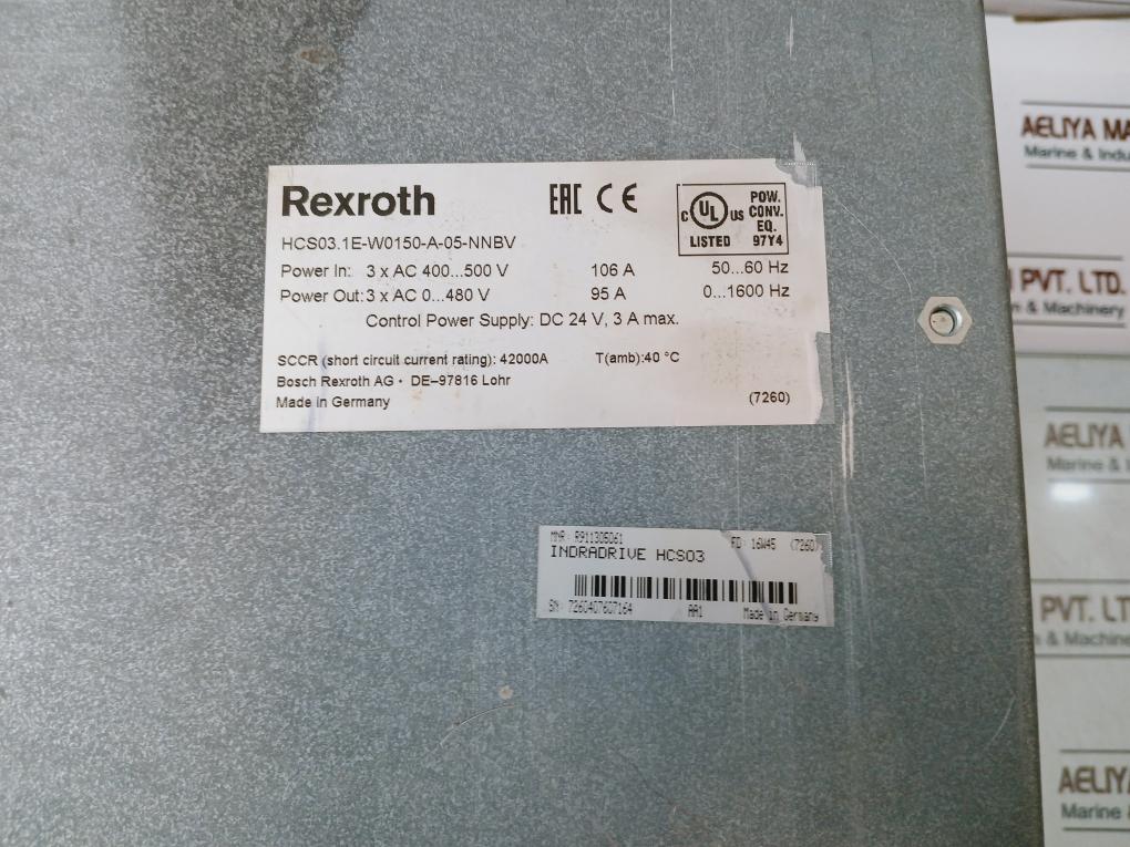 Bosch Rexroth Hcs03.1E-w0150-a-05-nnbv Indradrive Compact Converter Dc 24V, 3A