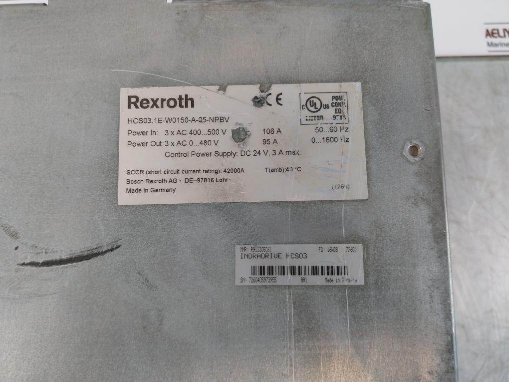 Bosch Rexroth Hcs03.1E-w0150-a-05-npbv Single Axis Compact Converter 42000A