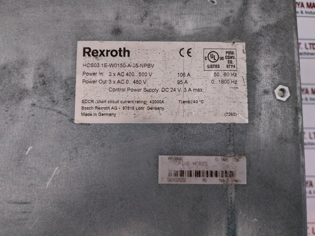 Bosch Rexroth Hcs03.1E-w0150-a-05-npbv Single Axis Compact Converter Hcs Series