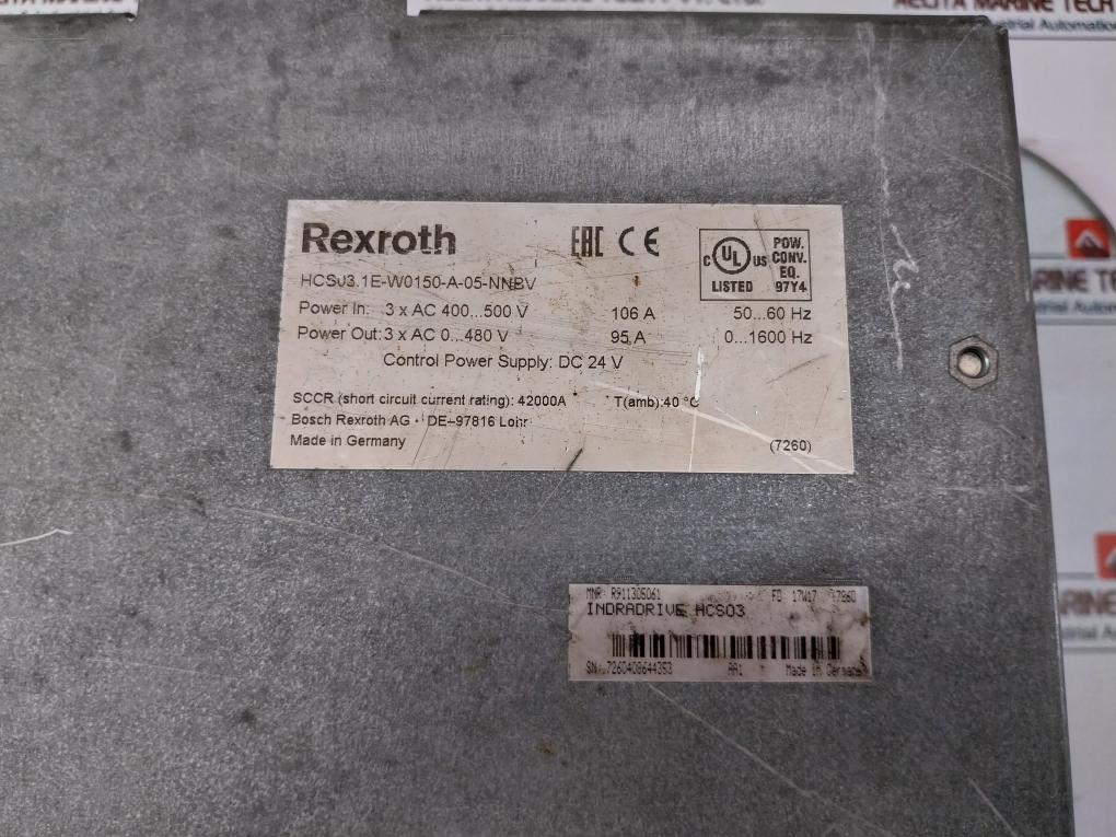 Bosch Rexroth Hcs03.1E-w0150-a-05-nnbv Compact Converter Indradrive C Dc 24V