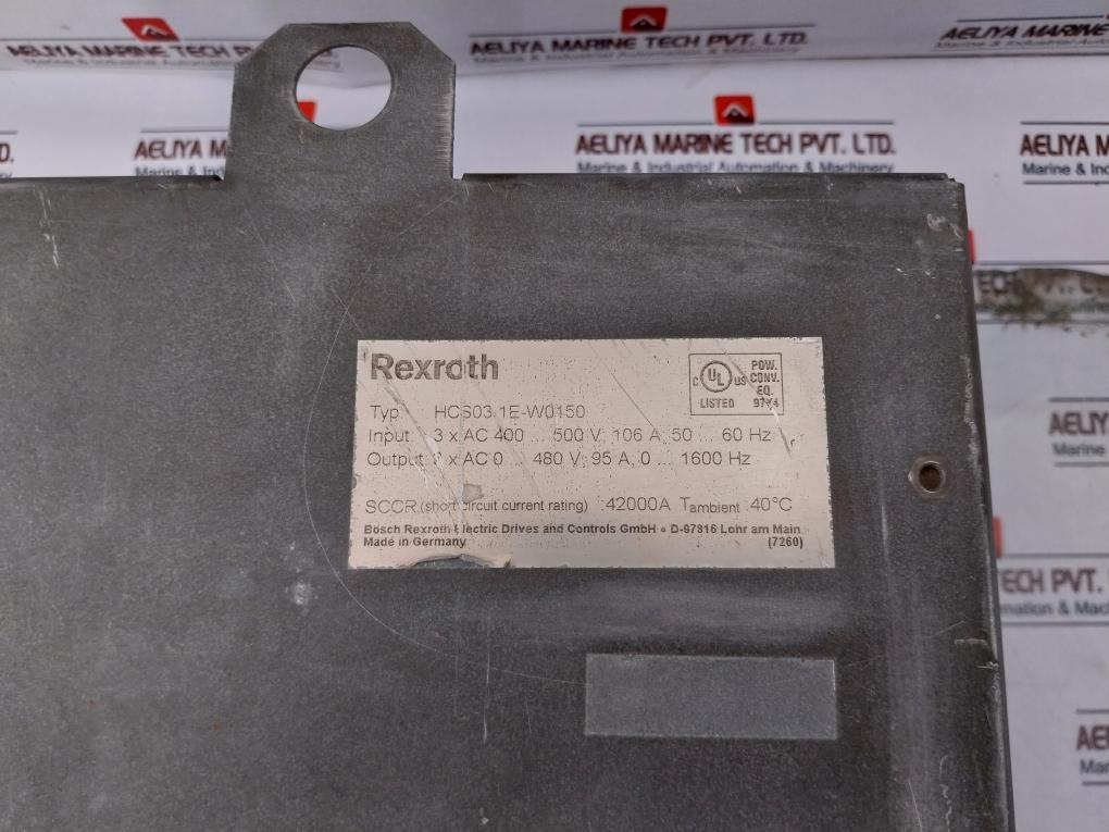 Bosch Rexroth Indradrive C Hcs03.1E-w0150-a-05-nnbv Compact Converter 400-500Vac