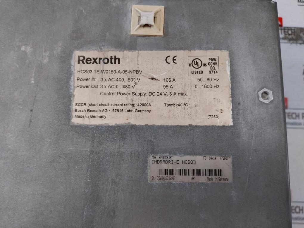 Bosch Rexroth Indradrive Hcs03 Hcs03.1E-w0150-a-05-npbv Axis Compact Converter