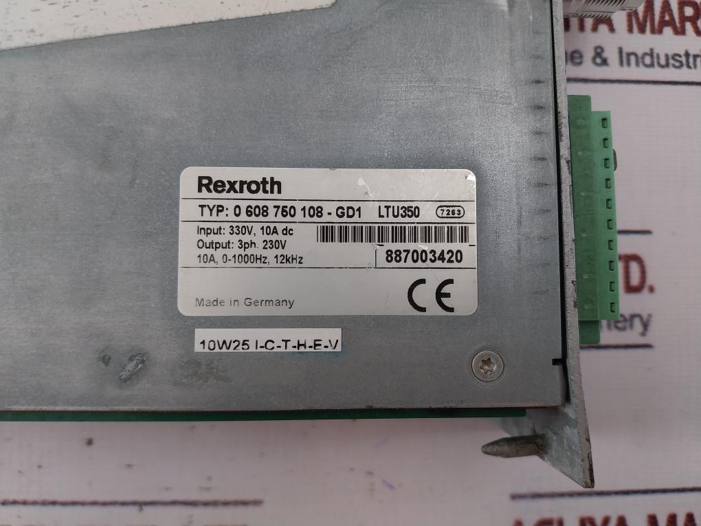 Bosch Rexroth Ltu350 Servo Amplifier 0 608 750 108-gd1 330v 10adc