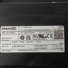 Bosch Rexroth Ms2N07-d1Bnn-bmug2-nnnnn-nn 3-phase Servo Motor R911384400