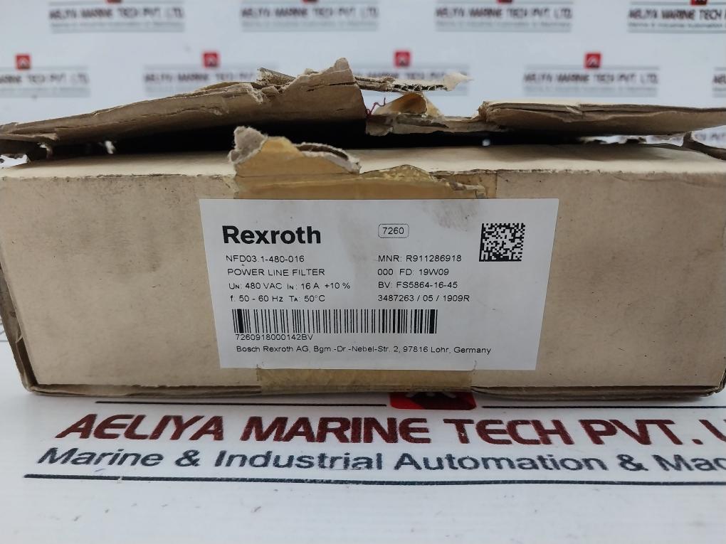 Bosch Rexroth NFD03.1-480-016 Power Line Filter 3XAC 480V 50/60Hz