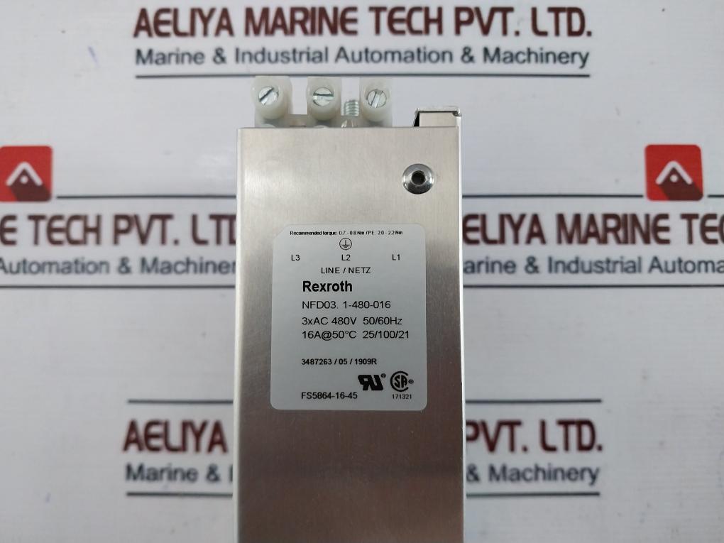 Bosch Rexroth NFD03.1-480-016 Power Line Filter 3XAC 480V 50/60Hz