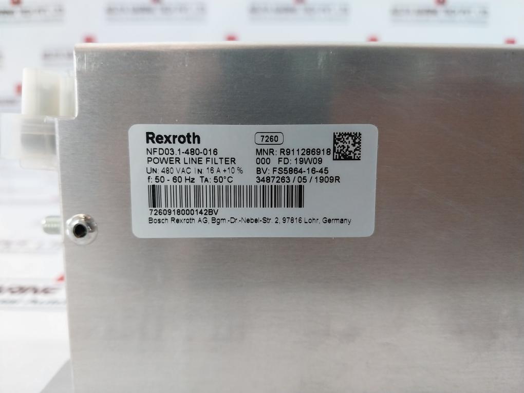 Bosch Rexroth NFD03.1-480-016 Power Line Filter 3XAC 480V 50/60Hz