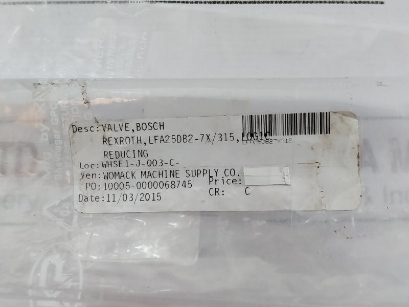 Bosch Rexroth R900912761 Cartridge Valve Lfa 25 Db2-71/315