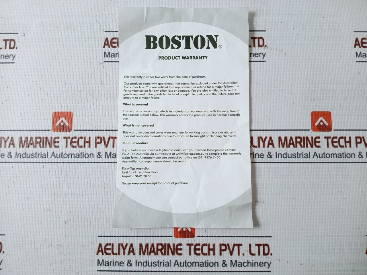 Boston Washing Machine And Dishwasher Inlet Hose 300 Psi, 90 Deg Max, 2 Meters