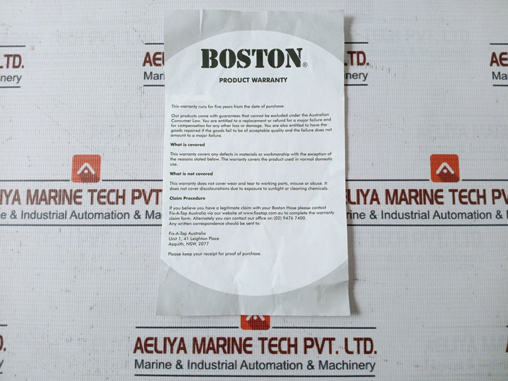 Boston Washing Machine And Dishwasher Inlet Hose 300 Psi, 90 Deg Max, 2 Meters