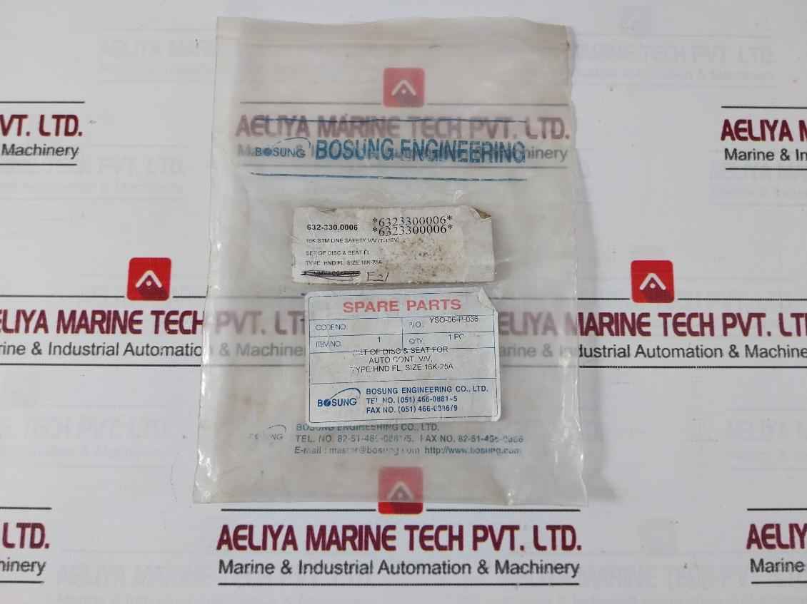 Bosung Hnd Fl Disc & Seat Set For Auto Control Valve