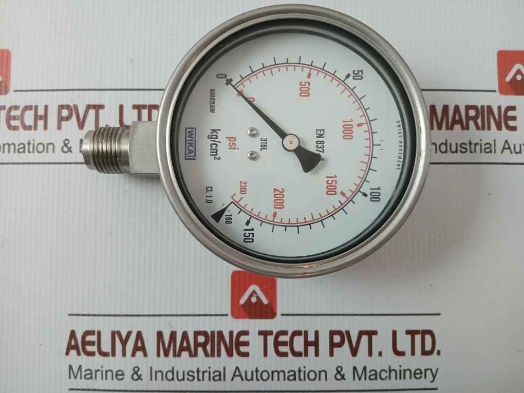 Bourdon Tube Pressure Gauge 0 To 160 Kg/Cm2 230.20.100 Wika