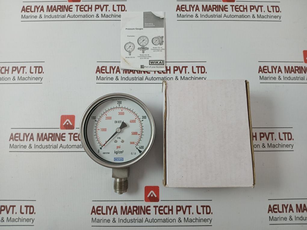 Bourdon Tube Pressure Gauge 400 Kg/Cm2 & Psi 232.50.100 Wika