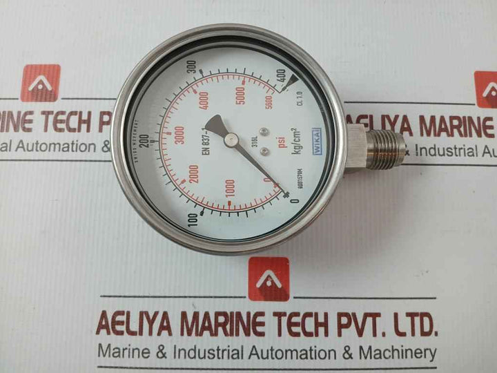 Bourdon Tube Pressure Gauge 400 Kg/Cm2 & Psi 232.50.100 Wika