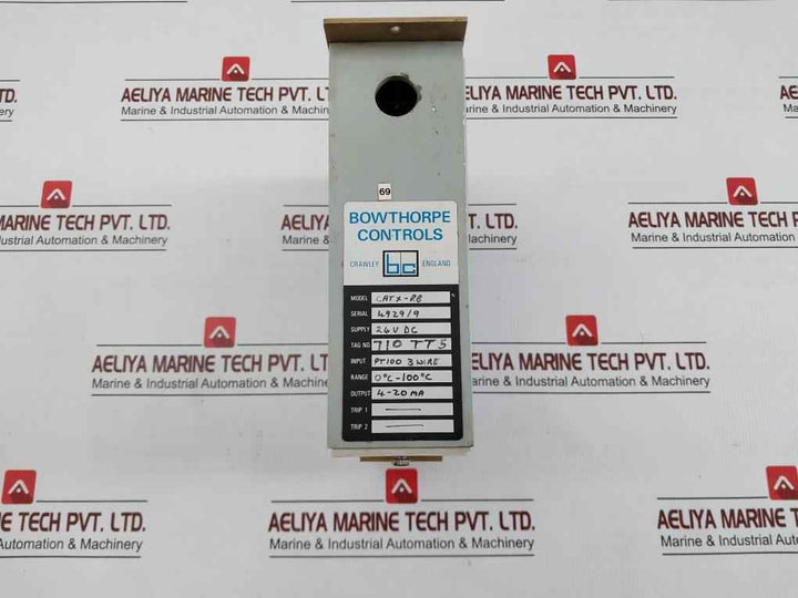 Bowthorpe Controls Temperature % Input Monitor Pt100 3 Wire 24Vdc 0˚C-100˚C Catx-rb