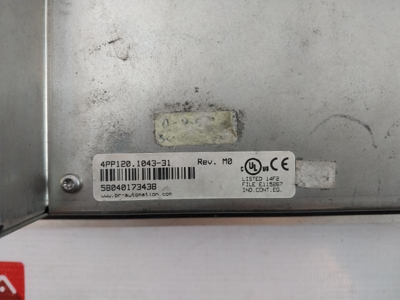Br-automation 4Pp120.1043-31 Touch Screen Power Panel Rev M0 (Not Working)