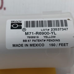 Brady M71-r6900-yl Yellow Thermal Transfer Printer Ribbon Cartridge