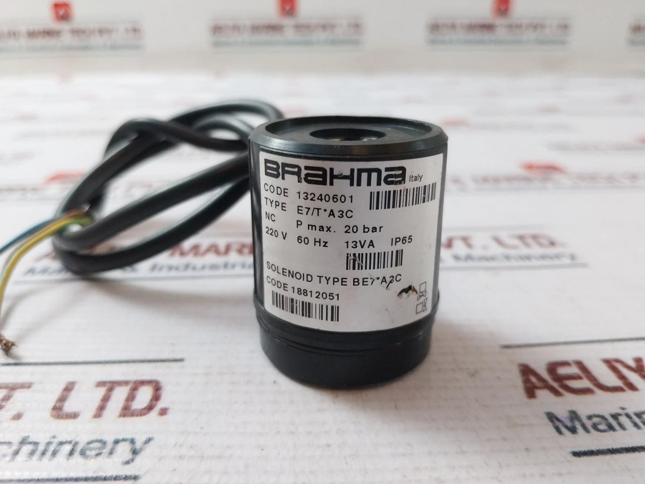 Brahma 13240601 Solenoid Valve E7/T*A3C 220V 60 Hz 13Va Ip65