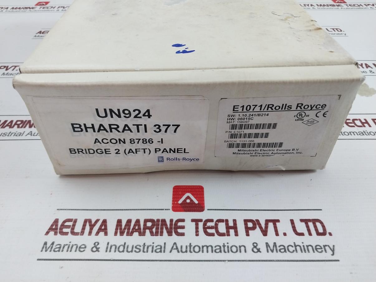 Brand Mitsubishi Electric Hmi Display E1071  24Vdc 0,9A