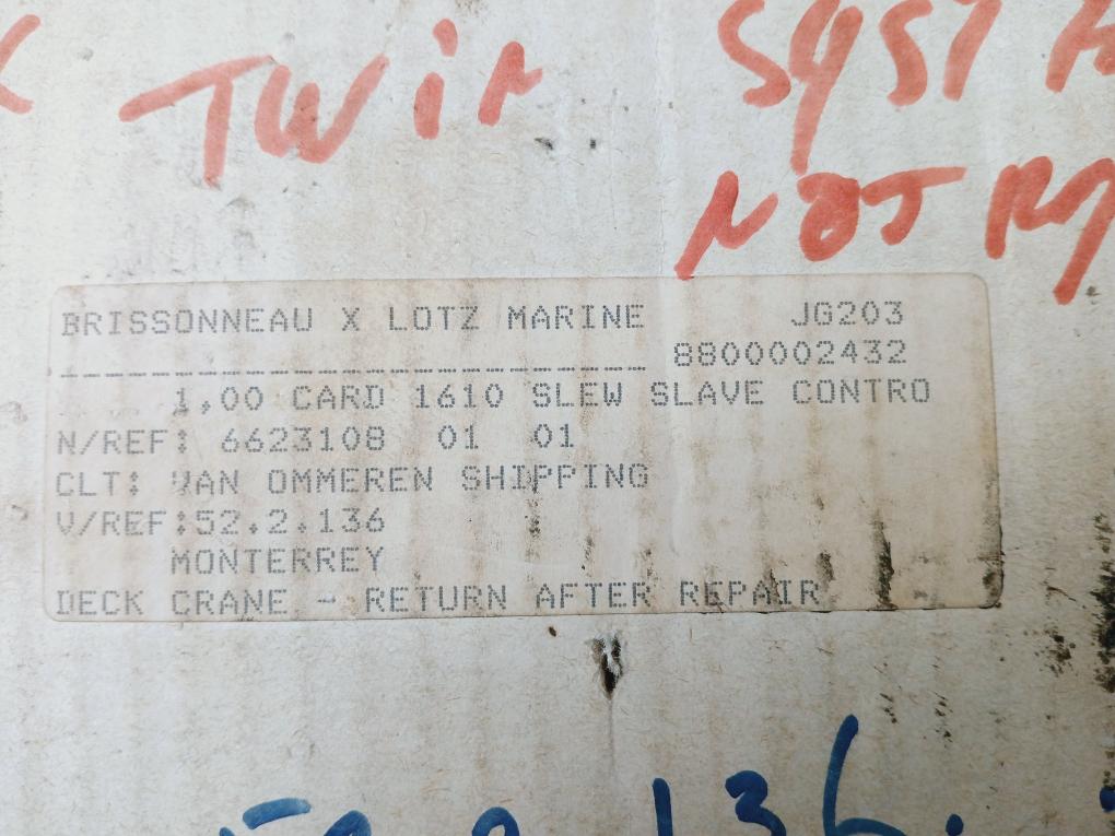 Brissonneau X Lotz Marine 6623108 01 01 Slew Slave Control Pcb Card Mf83006