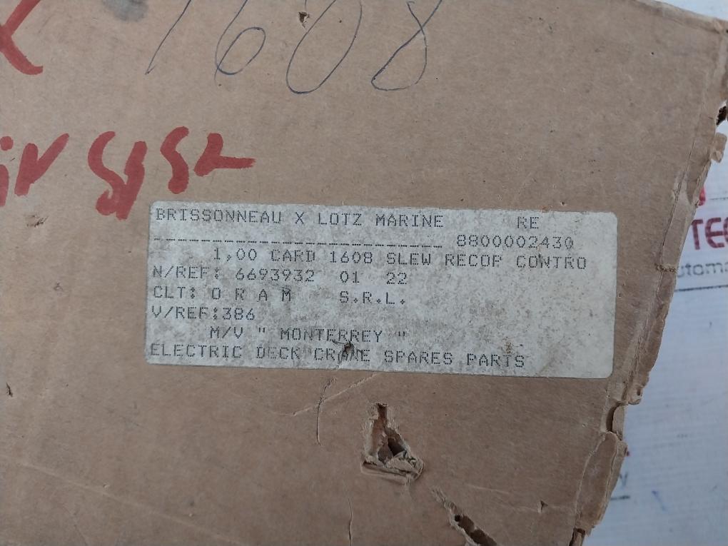 Brissonneau & Lotz Marine 6693932 Automatic Control Board 1608 Slew Recop Contro