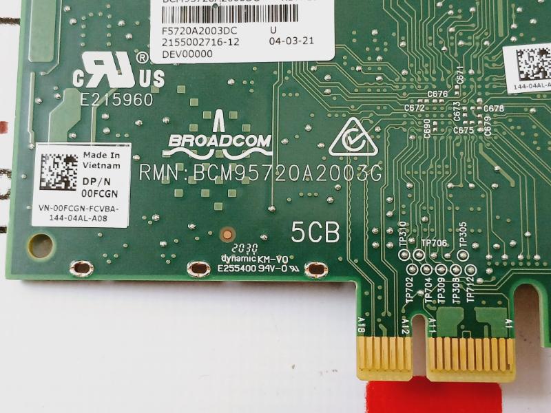 Broadcom Bcm95720A2003G Dual-port Ethernet Server Adapter 200-121217-0041_001