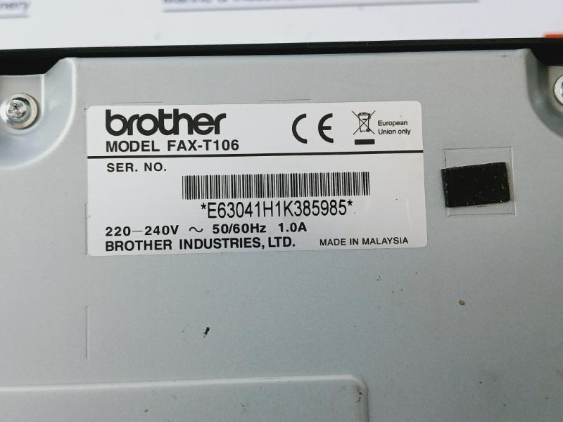 Brother Fax-t106 Thermal Transfer Fax Machine With Answering Machine 220-240V~