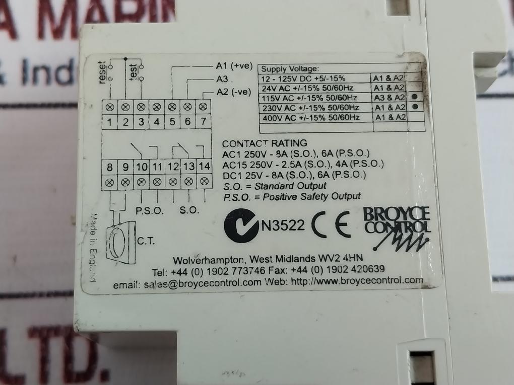 Broyce Control Elrm44V-30 Earth Leakage Relay