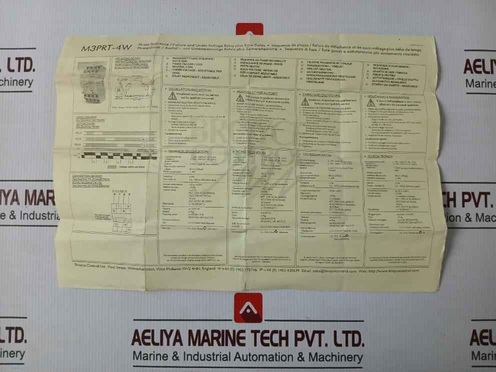 Broyce Control M3Prt Phase Sequence Failure Relay 8A 250V Ac1 300-500V Ac