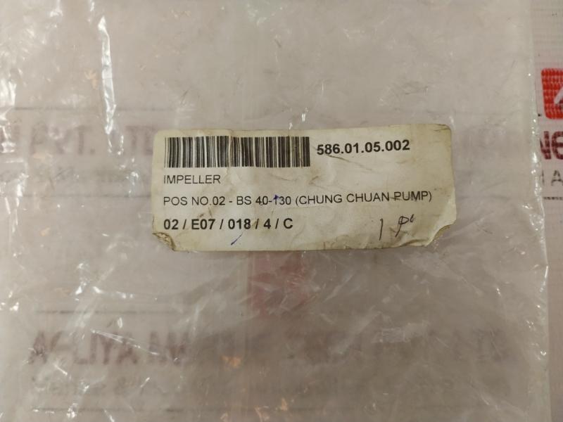 BS 40-130 Water Impeller Pump 586.01.05.002 Pos No. 02