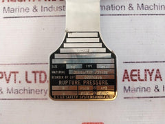 BS & B DV 10" Rupture Disk 8 PSIG @ AMB, 7 PSIG @ 60°C 316SS/TEF/316SS