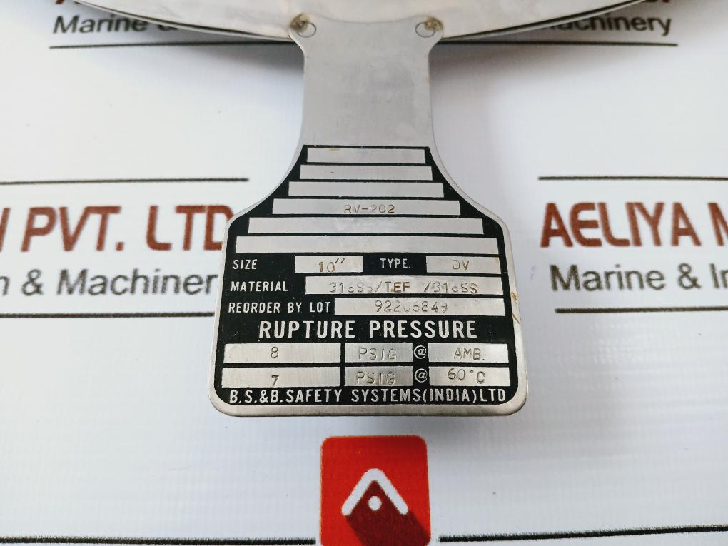 Bs&b Dv Rupture Disk Breathable Composite Foward Acting Size 10