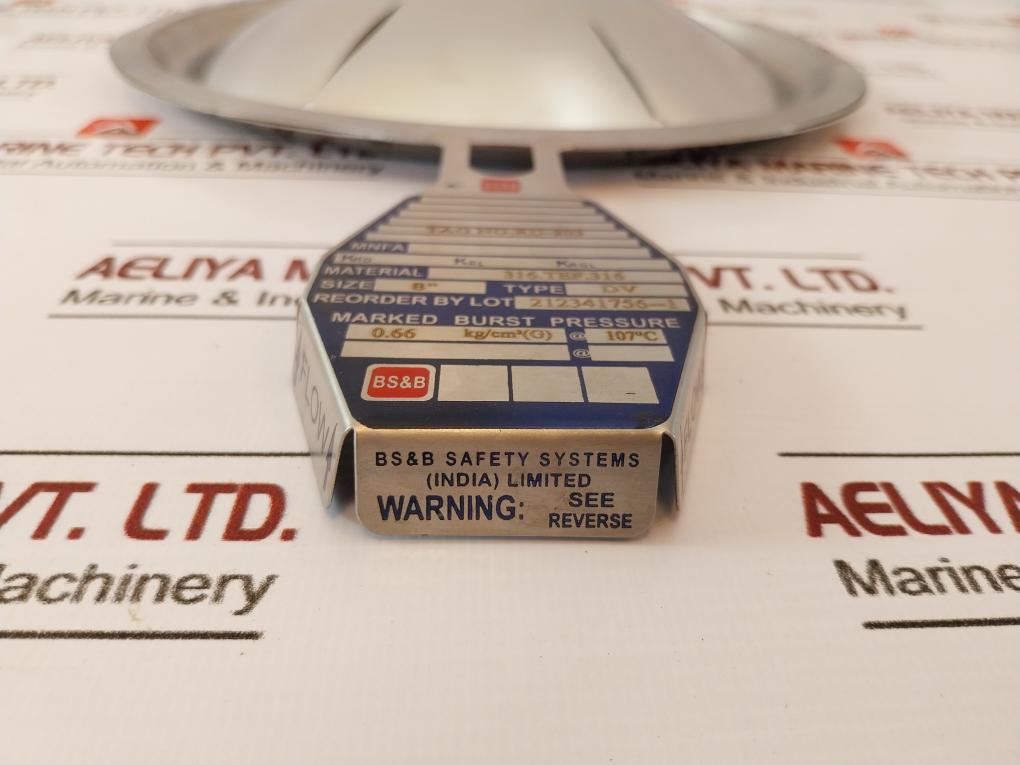 Bs&b Dv Rupture Disk Size 8 Inches Material 316 Stainless Steel