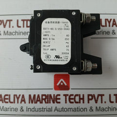 Bsb Circuit Breaker B3T1-60.0/250-36A3-1071, 60A 250V