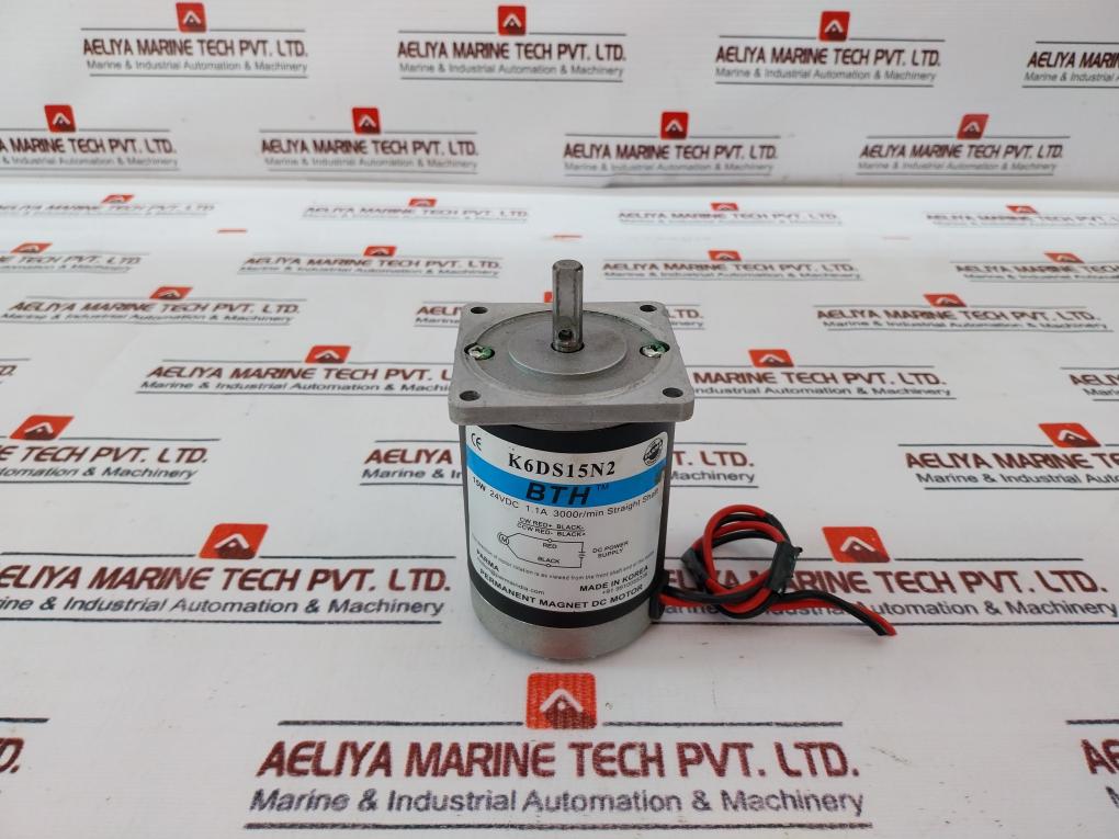 Bth K6ds15n2 Straight Shaft Flange Permanent Magnet Dc Motor 24vdc 15w